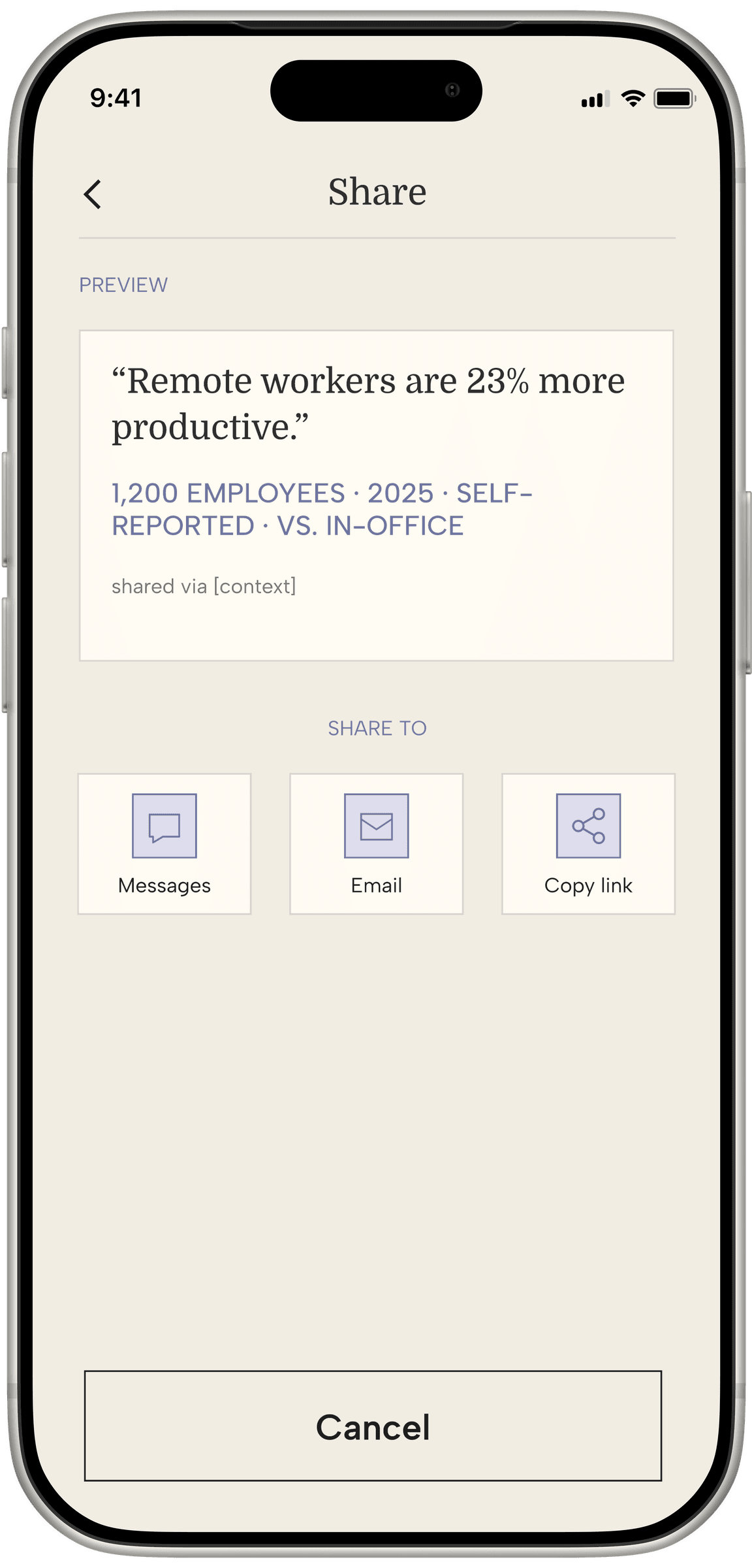Context Share screen