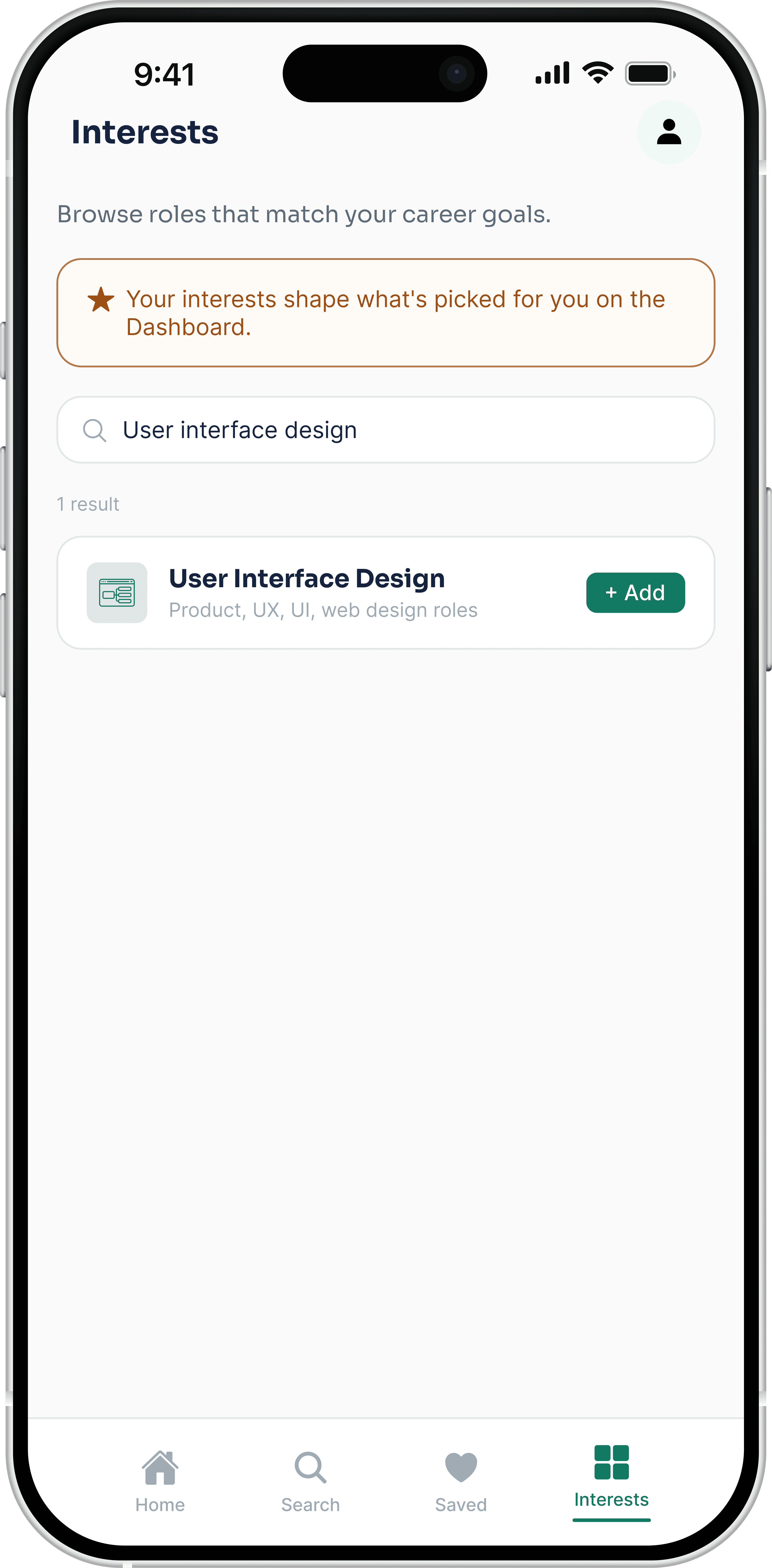 PeopleGrove Interests search