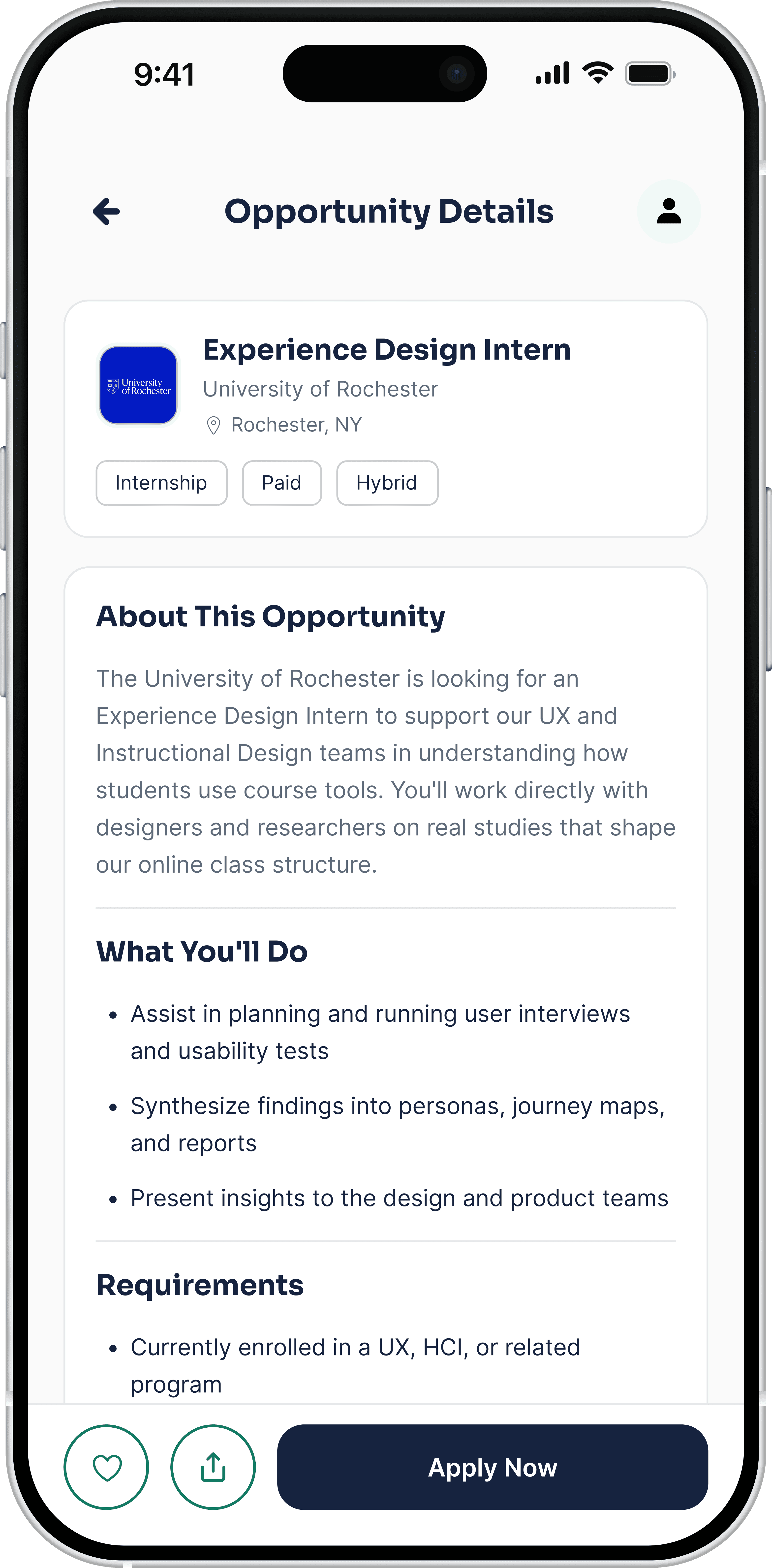 PeopleGrove Opportunity Details screen
